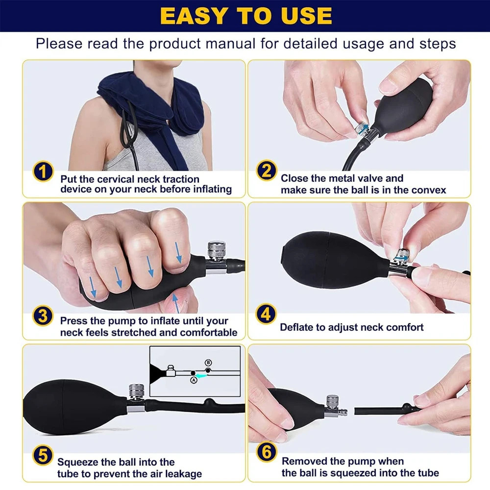 Cervical Neck Traction Device Relief for Chronic Neck & Shoulder Alignment Pain