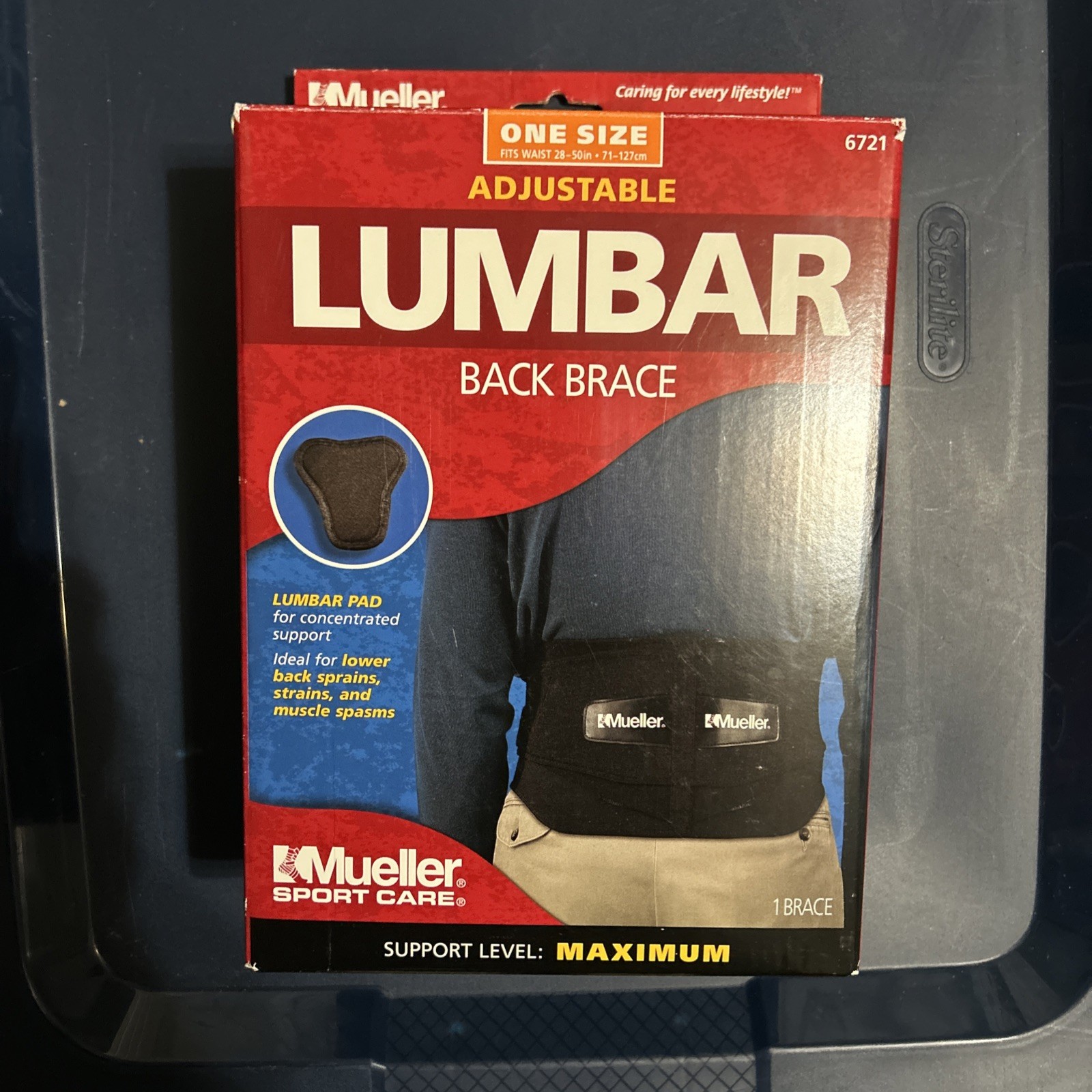 Mueller Sport Care Lumbar Adjustable Back Brace One Size 28-50 in Model #6721
