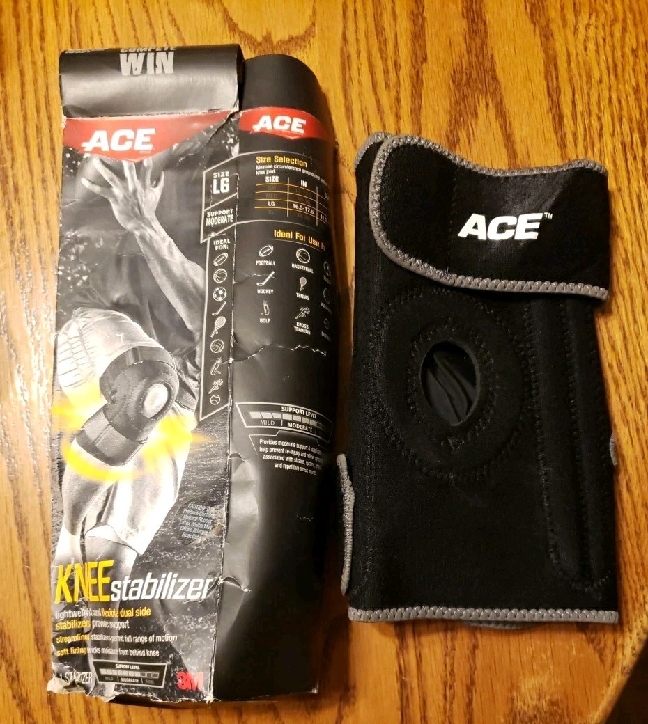 ACE ACTIVE SPORT KNEE STABILIZER 3M SIZE LARGE MODERATE SUPPORT ALL SPORTS