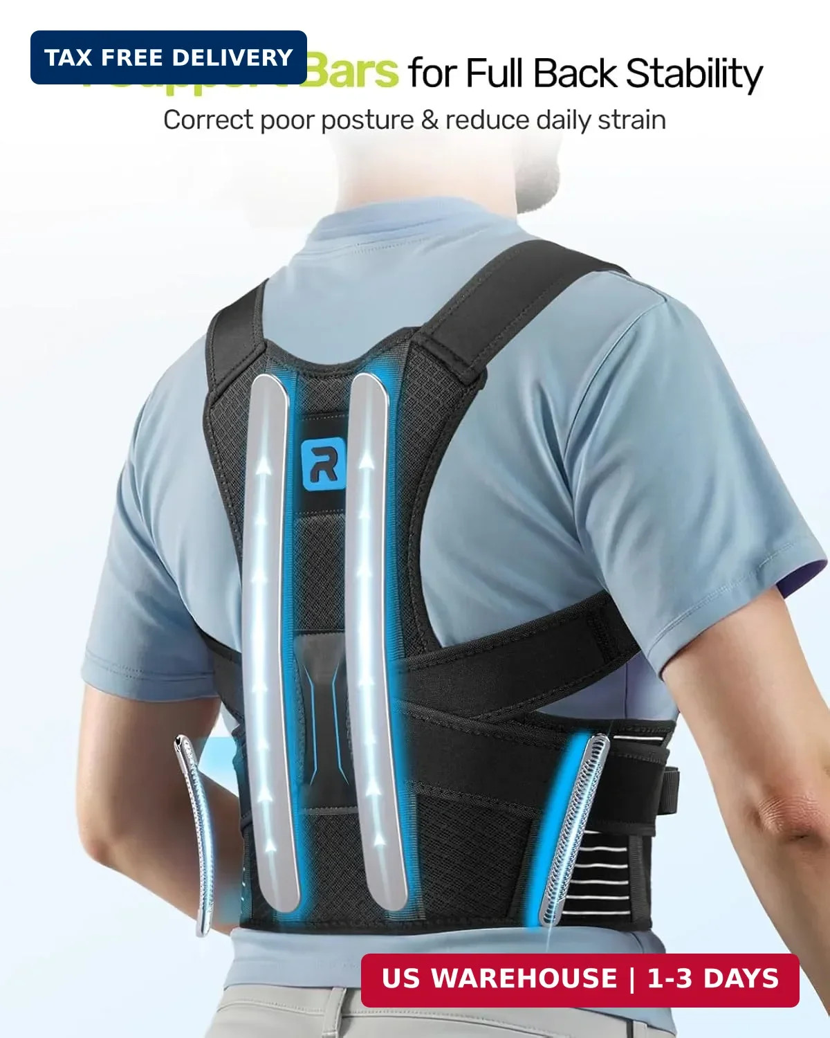 Adjustable Posture Corrector Low Back Support Shoulder Brace Belt for Men Women