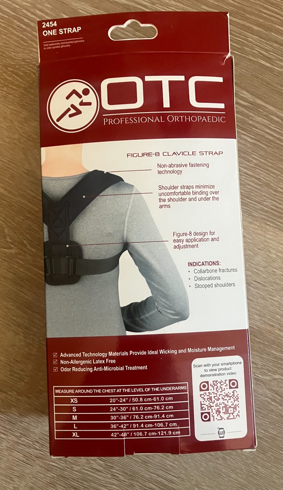 OTC Professional Orthopedic Clavicle Strap Figure-8 Medium Black EUC 2454-M