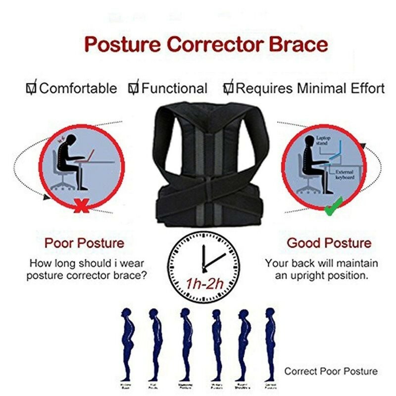 Magnet Therapy Body Posture Corrector Back Pain Belt Brace Shoulder Support Belt