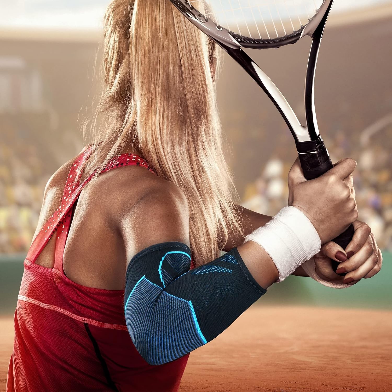 3D Knitted Elbow Compression Sleeve – Medium Size, Perfect for Active Lifestyles