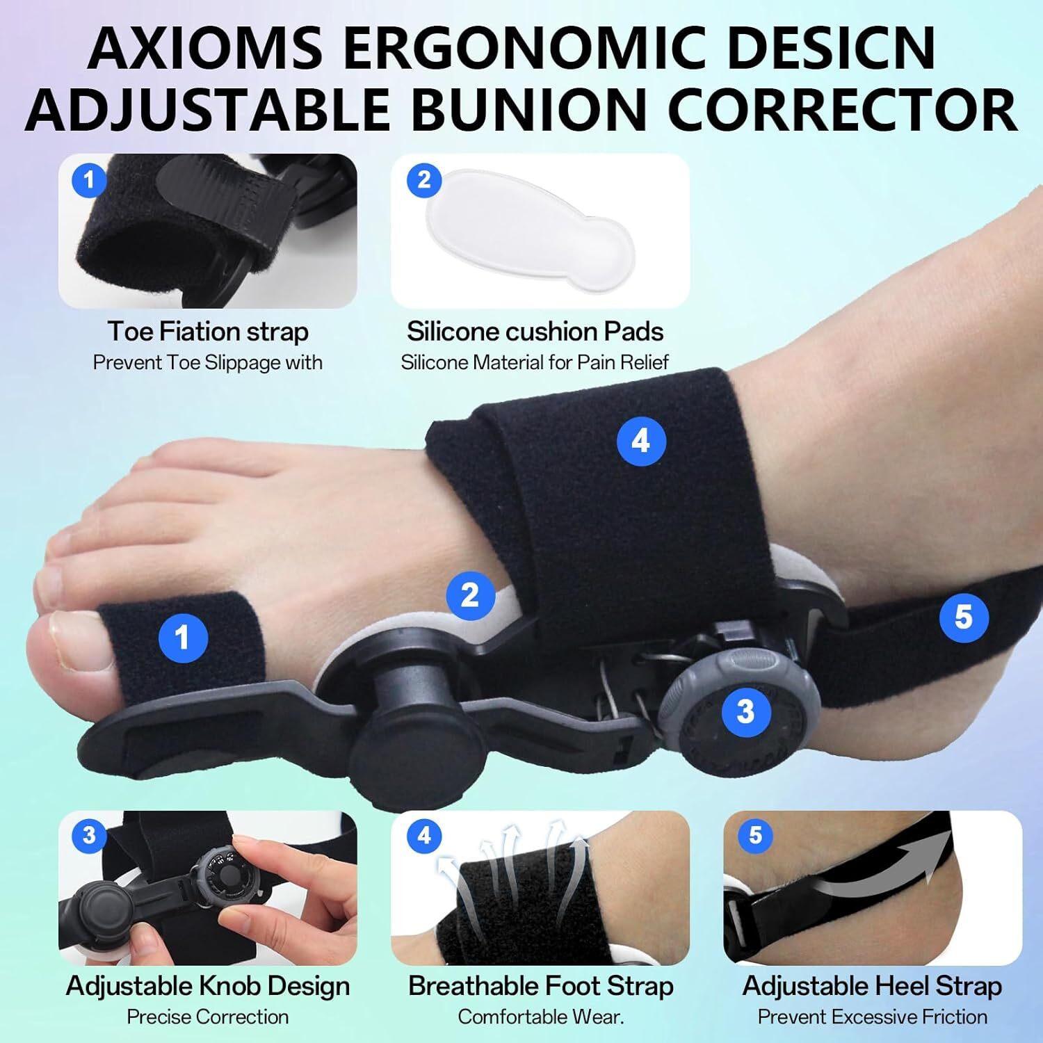 Hallux Valgus Bunion Corrector Splints Straightener Big Toe Foot for Pain Relief