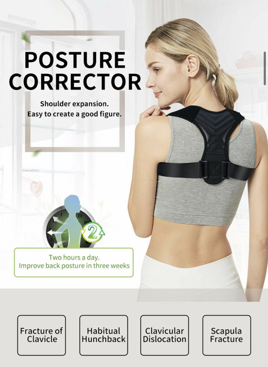 Back Posture Corrector Shoulder Straight Support Brace Belt Therapy Men Women US