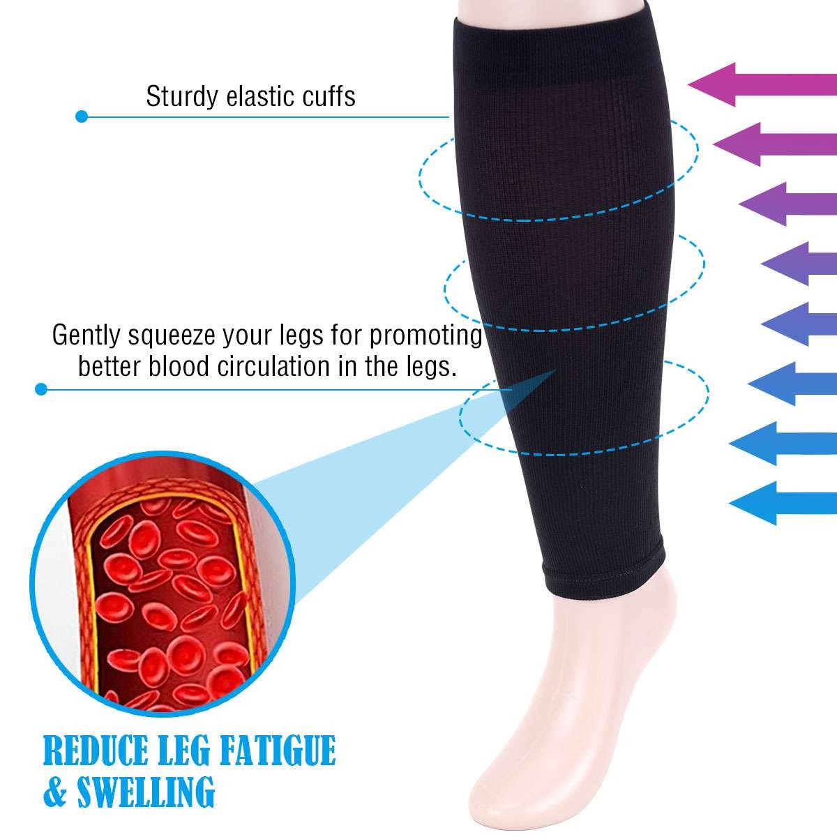 Wide Calf Plus Size Compression Socks 20-30mmHg Medical Socks 2XL-4XL Men Women