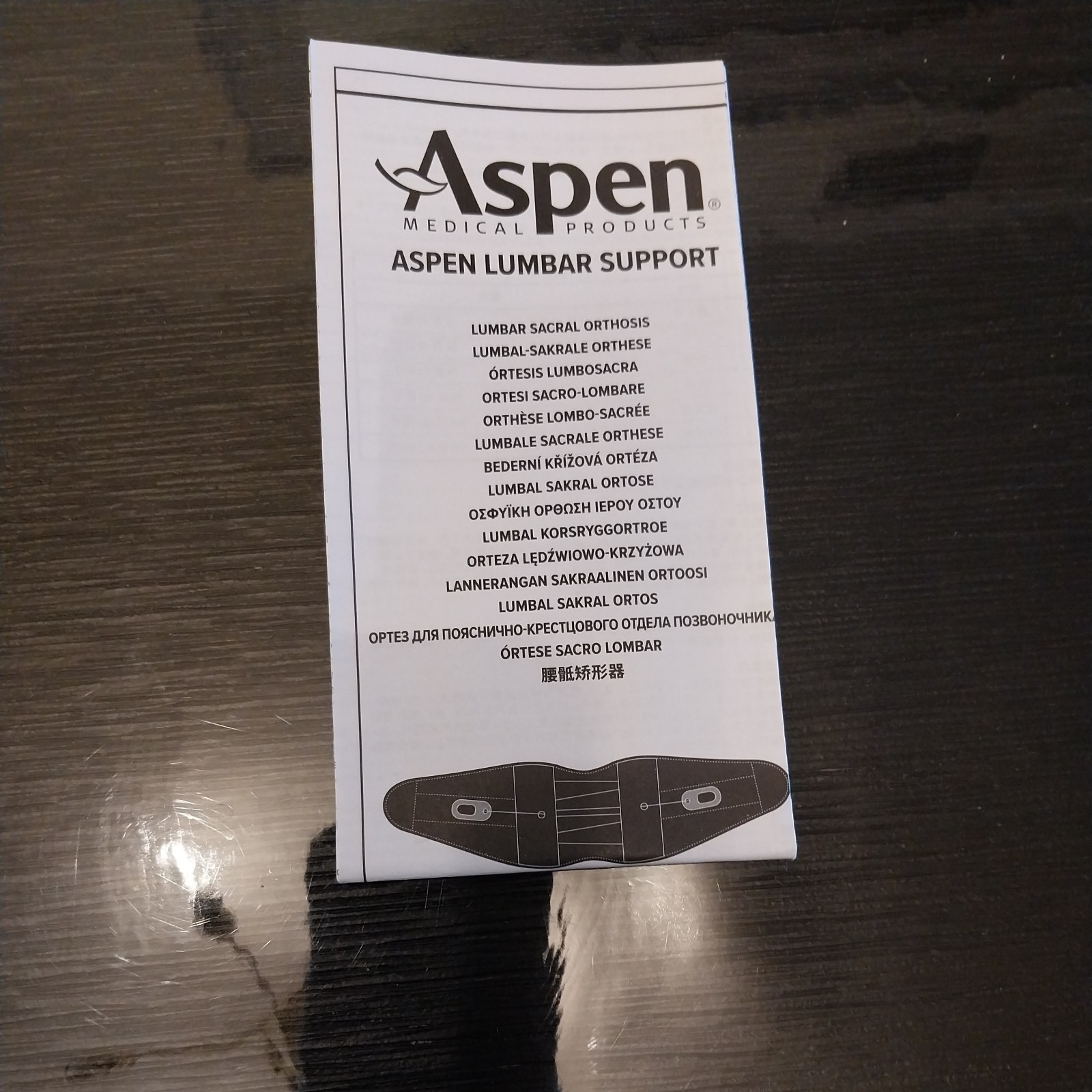 NEW/OPEN BOX Aspen Lumbar Support Large 40″ Back Brace Adjustable Pain Relief