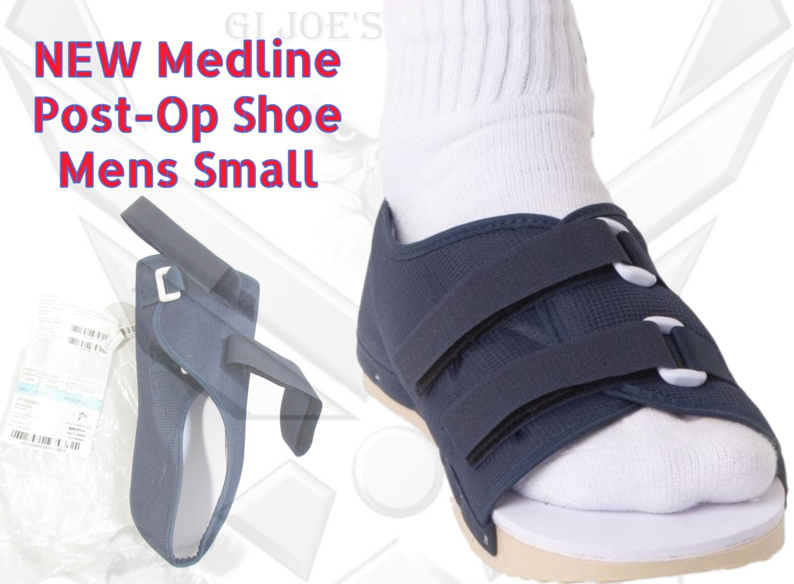 Brand New Medline Men’s Blue Post-Op Shoe Size Small ORT30400MS L6