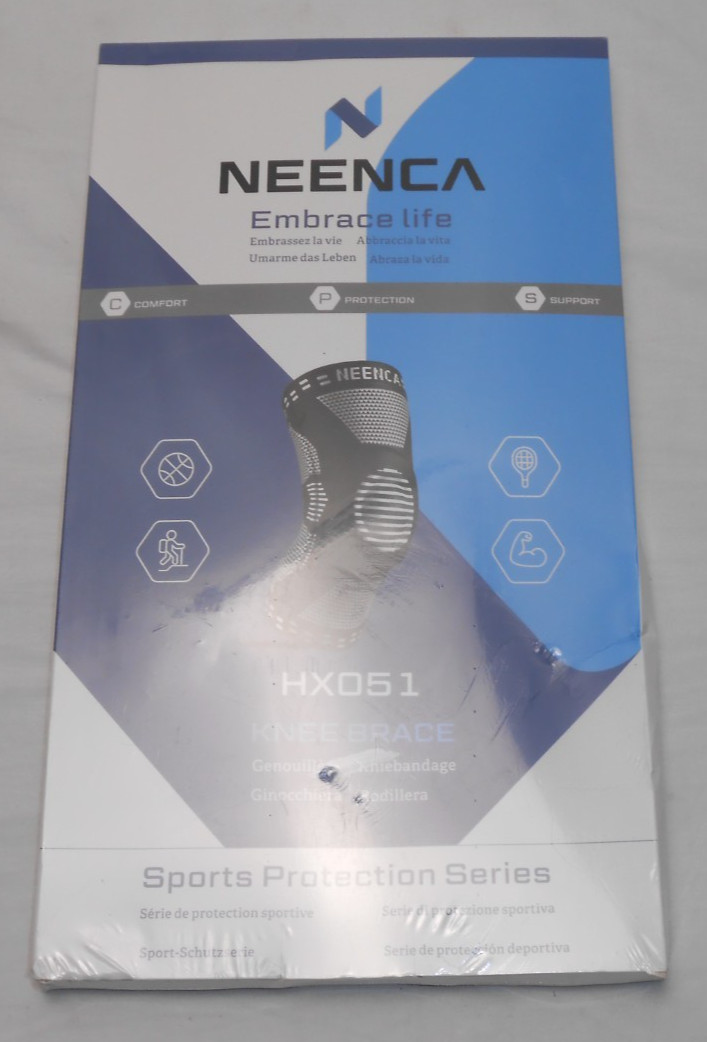 Neenca HX051 Knee Brace Sports Protection Series Pain Relief BLACK Size MEDIUM