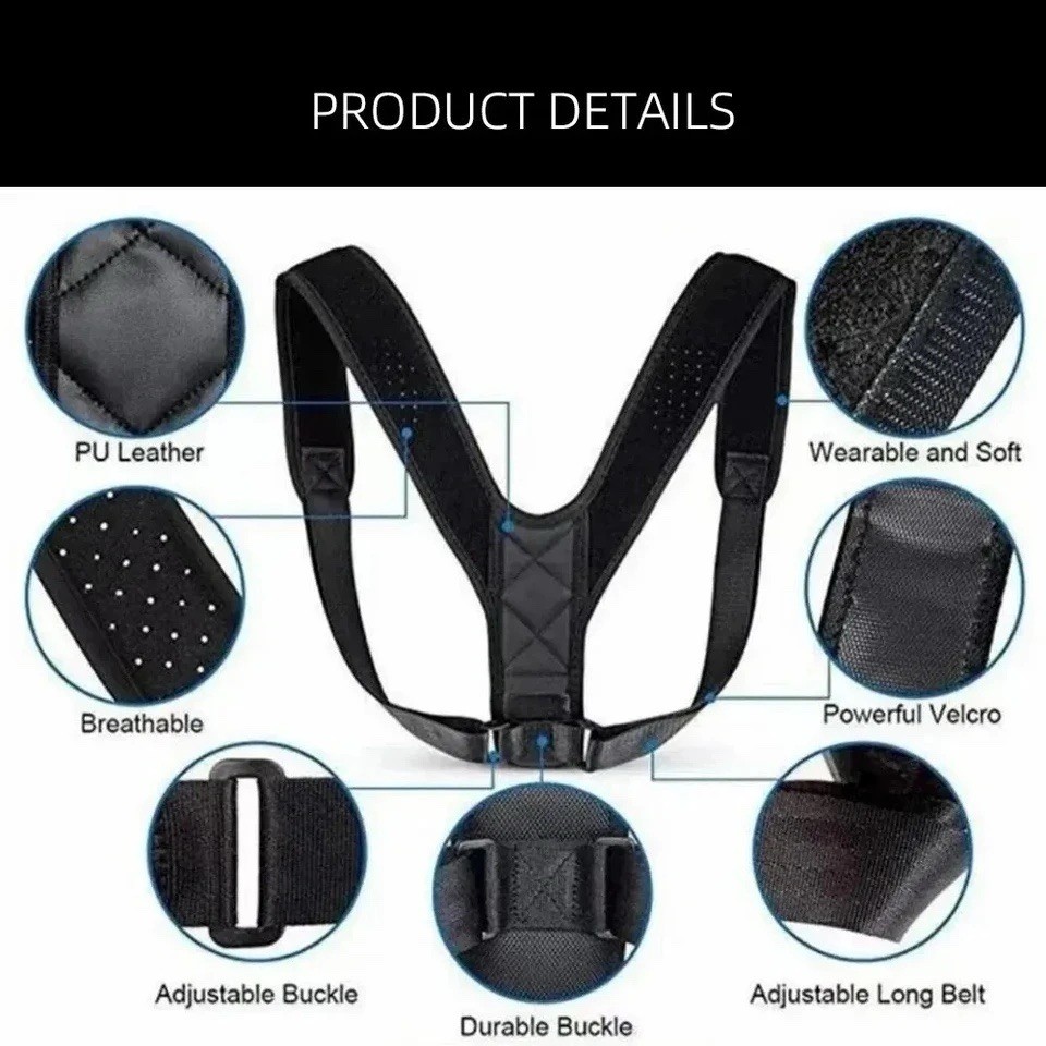 Back Posture Corrector Belt Brace Unisex Chest 36-47in Weight 70-110kg Support