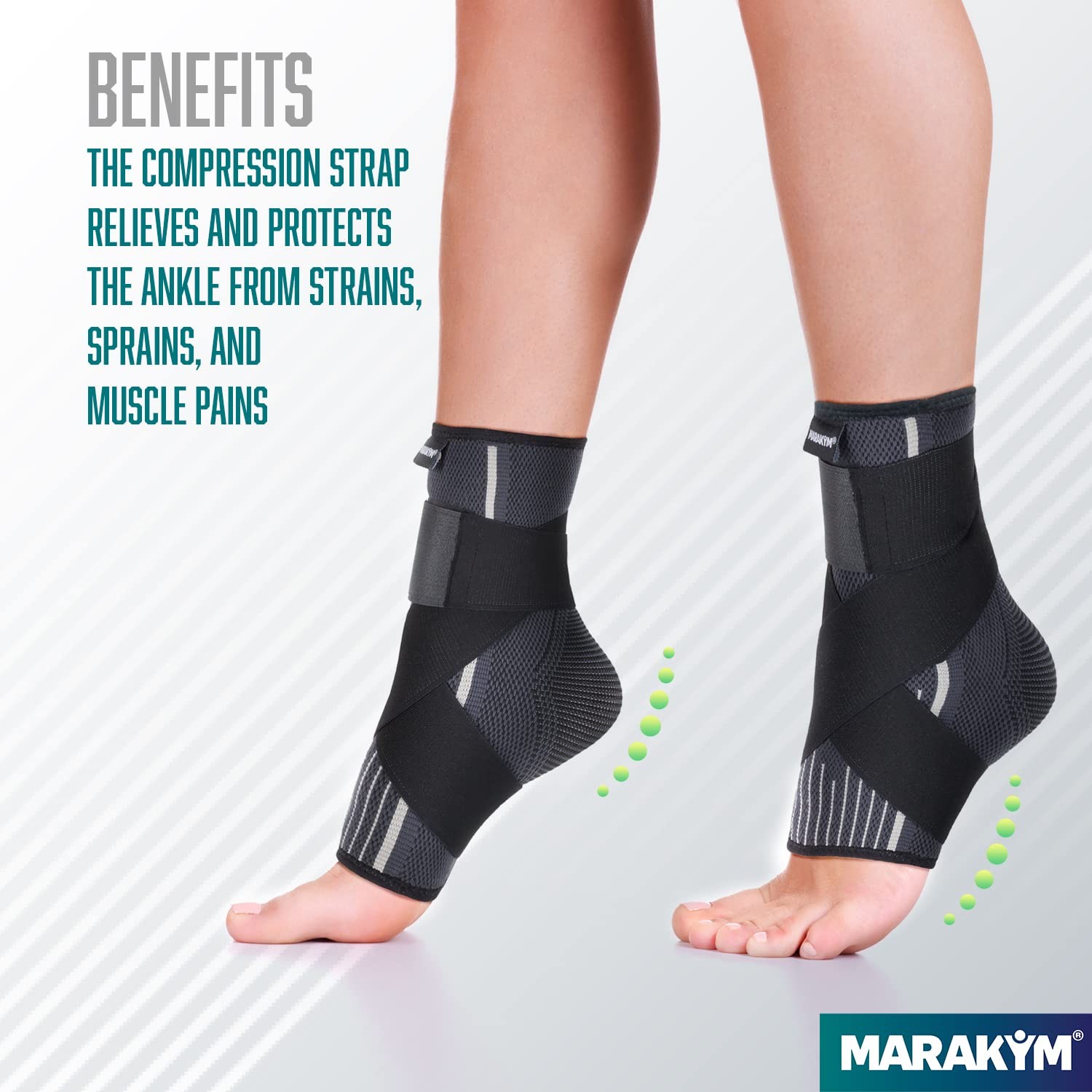 MARAKYM Ankle Support Compression Socks & Straps | Foot Wrap for Men…