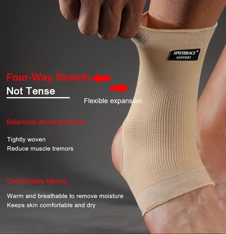 Ankle Brace Compression Sleeve (2 Pack) – Breathable Support for Swelling, Plant