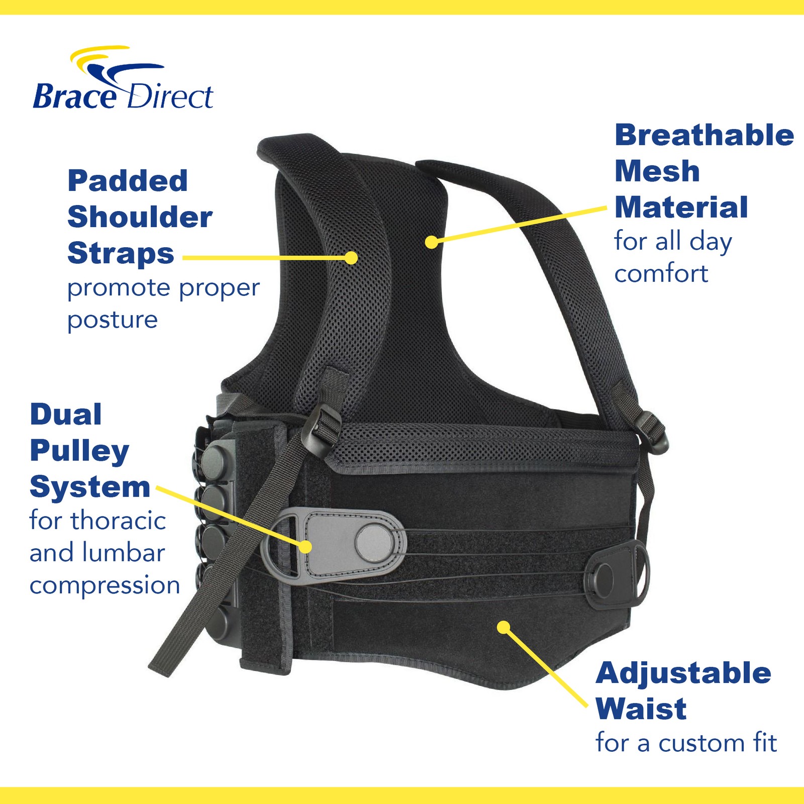 Adjustable Posture Corrector Back Straightener Brace L0456,L0457 – Spine Support