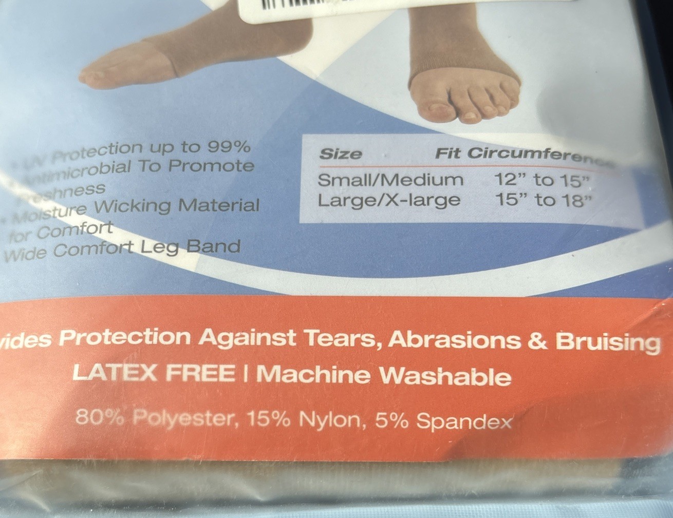 2 PAIR KINSHIP SKIN PROTECTION SLEEVES FOR TEARS ABRASIONS BRUISING SZ LG/XLG