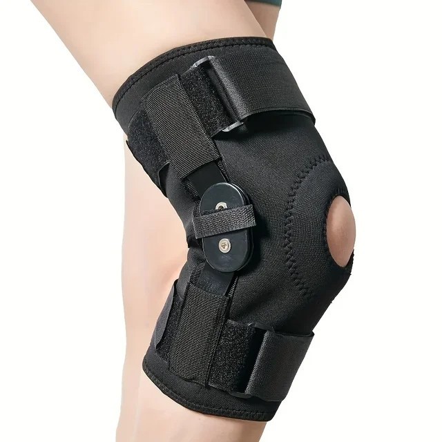 Hinged Knee Brace Compression Sleeve Joint Support Open Patella Stabilizer Wrap