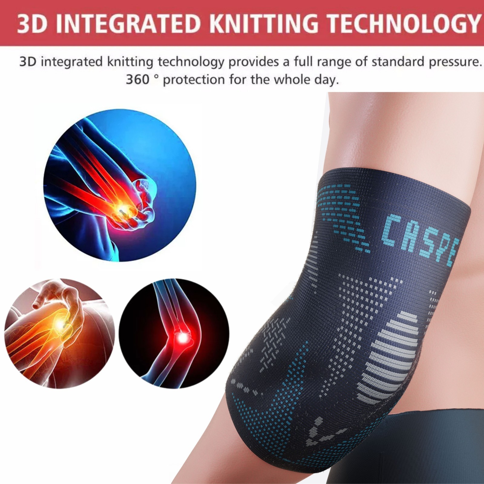 2X Elbow Brace Compression Support Sleeve Arthritis Tendonitis Reduce Joint Pain