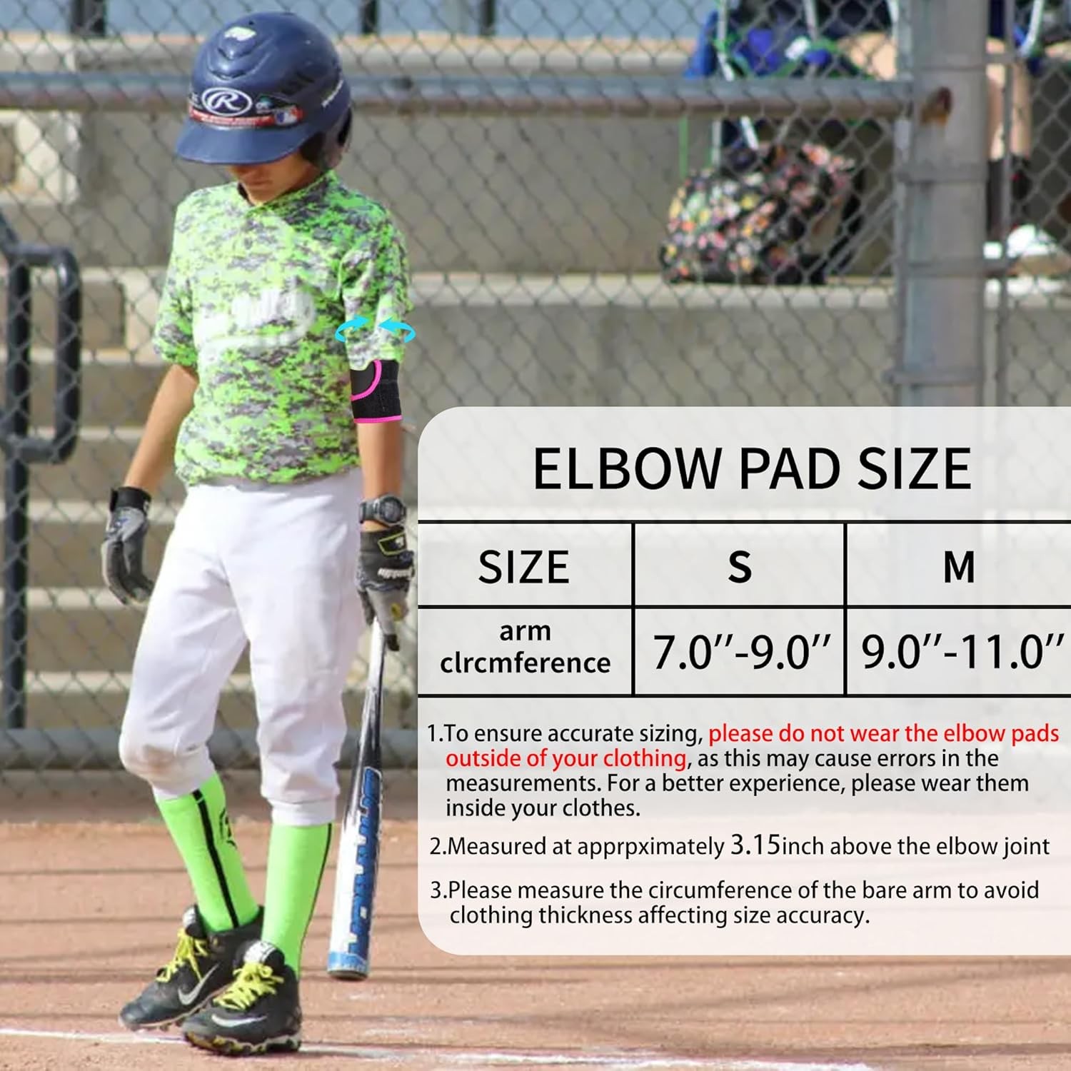Kids Elbow Brace Arm Sleeve, Adjustable Sport Small, Black-Pink(elbow pads)