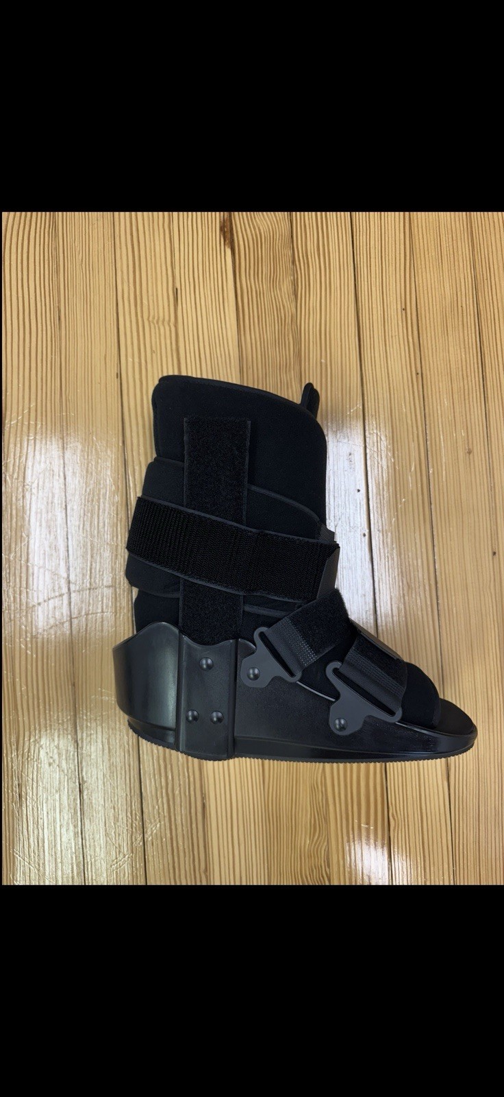 Adjustable Black Orthopedic Walking Boot for Ankle & Foot Immobilization