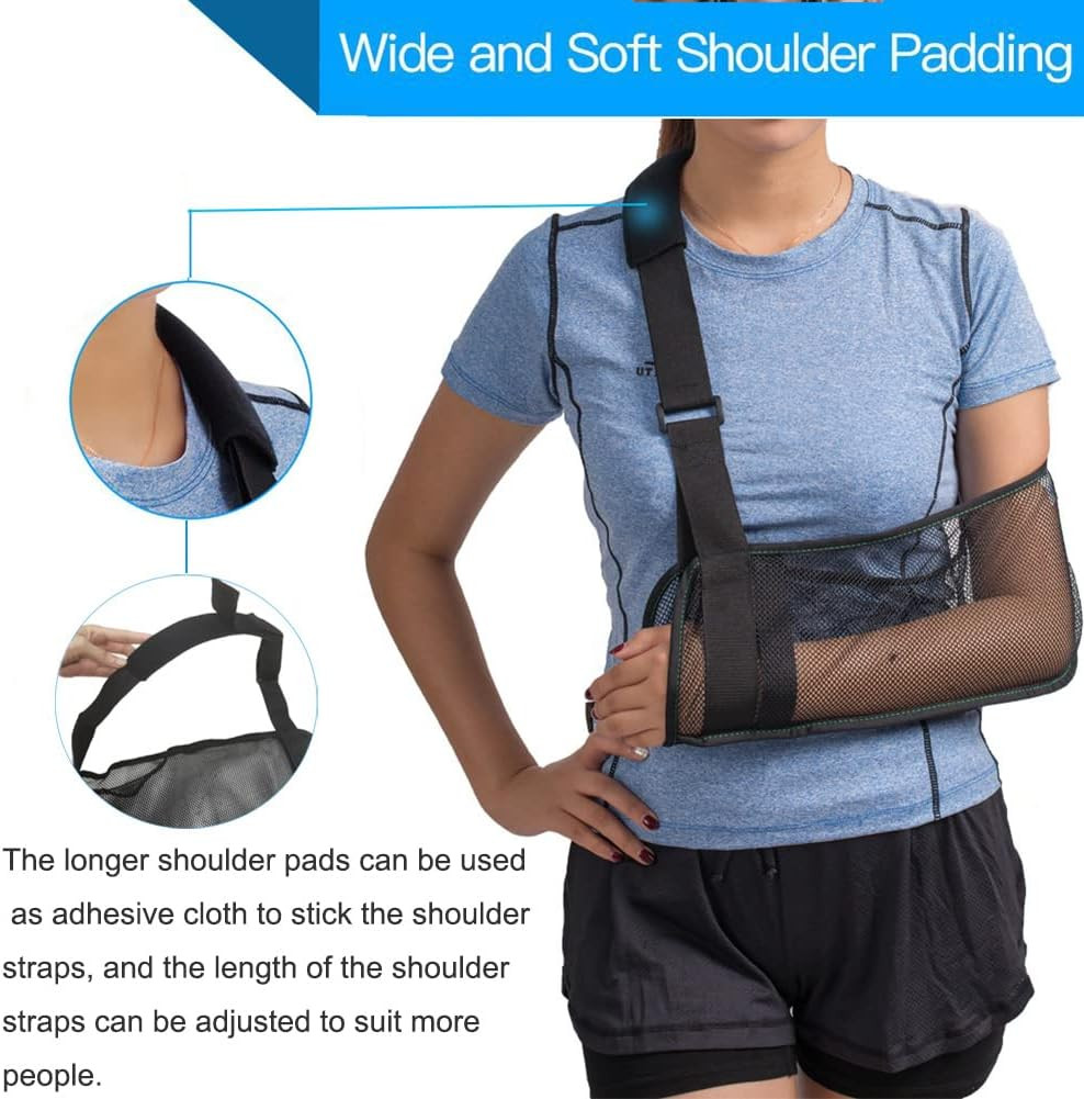 Mesh Arm Shoulder Sling – Shoulder Immobilizer for Shower – Adjustable Arm Brac