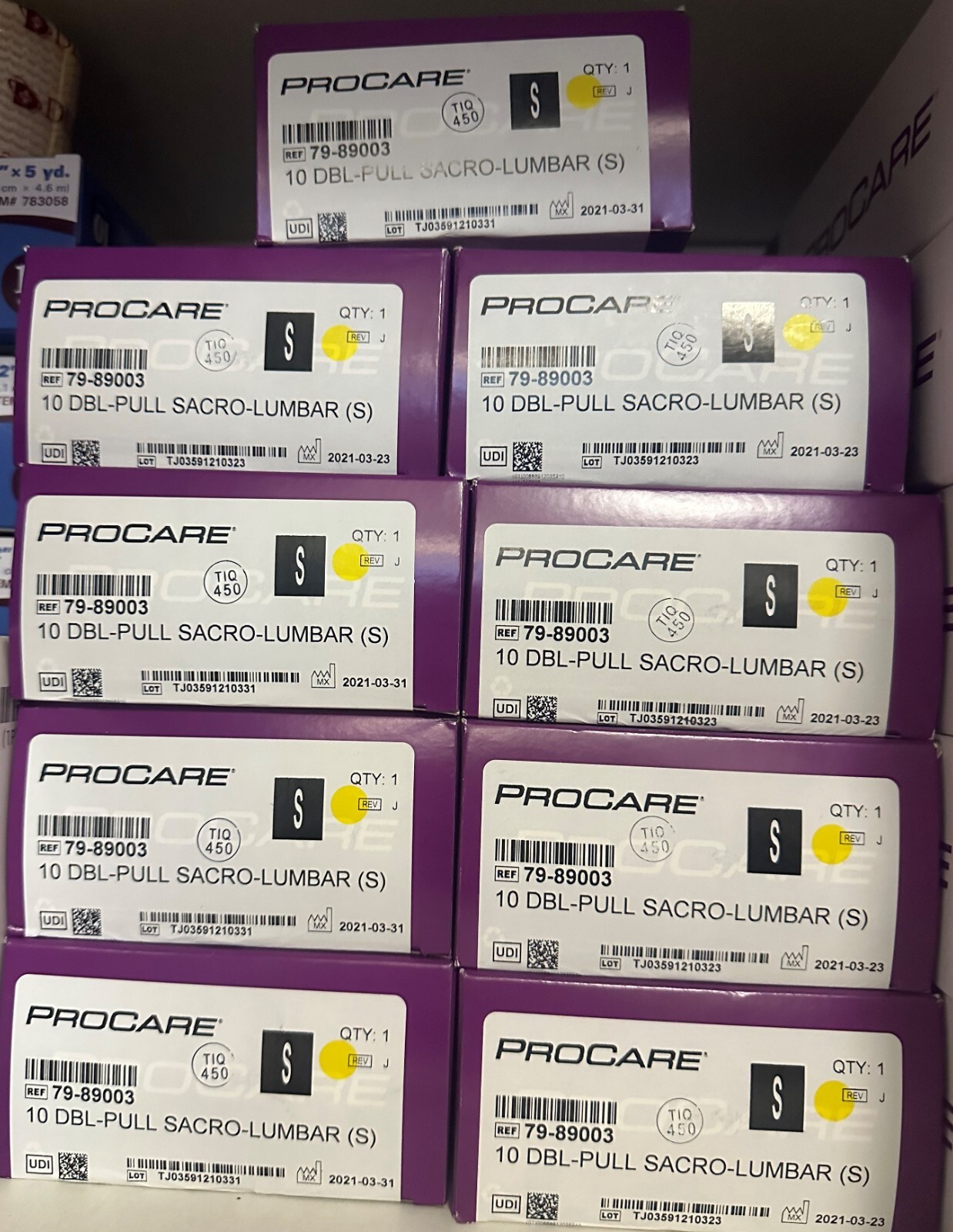Procare 79-89003 Double-Pull Sacro-Lumbar Support straps SMALL (S), Lot of (9)