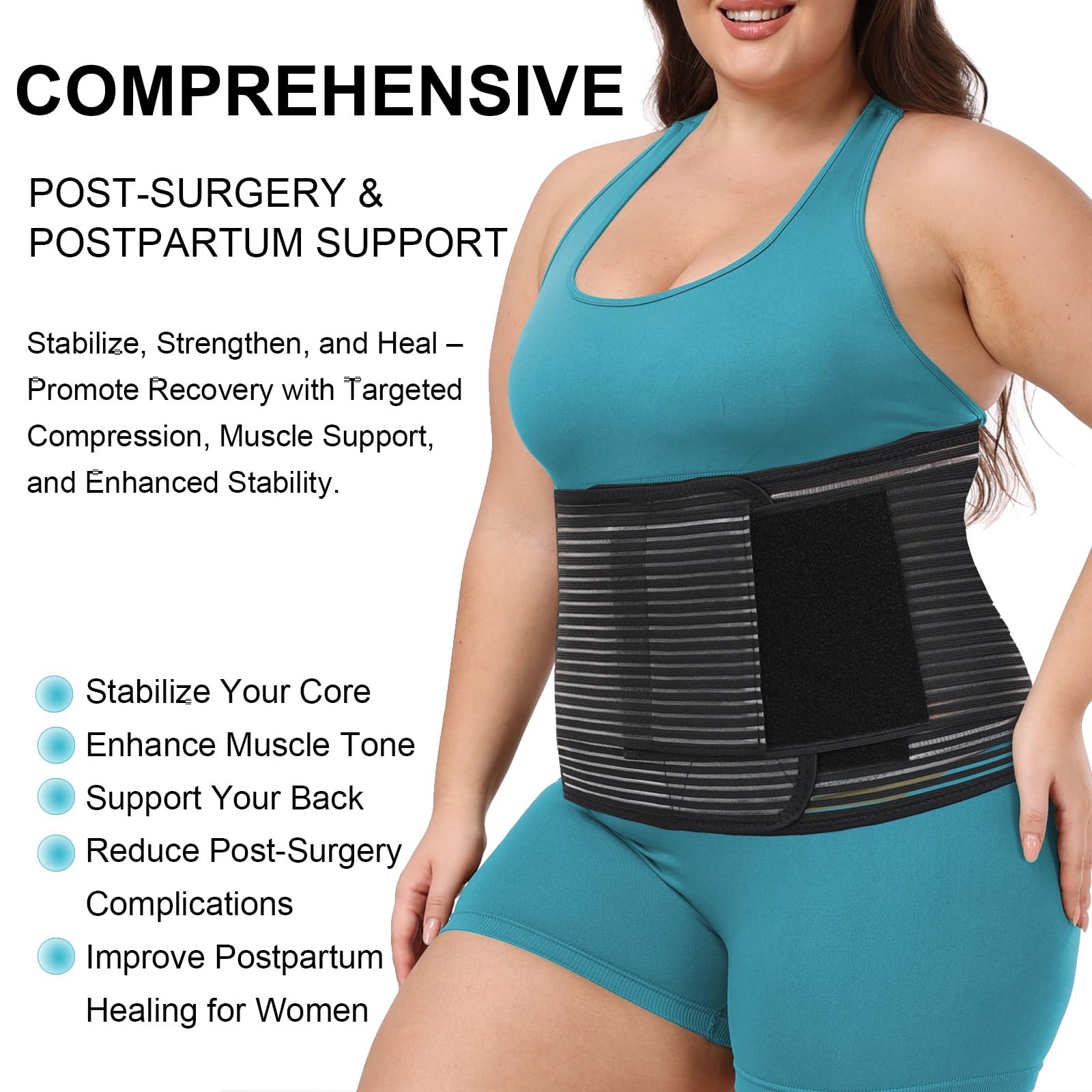 Abdominal Binder Post Surgery Plus Size | Postpartum Belly Band Wrap | Post C…