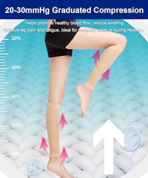 SUJAYU Leg Compression Sleeve Calf Compression Sleeve Women Men, 1 Large Black