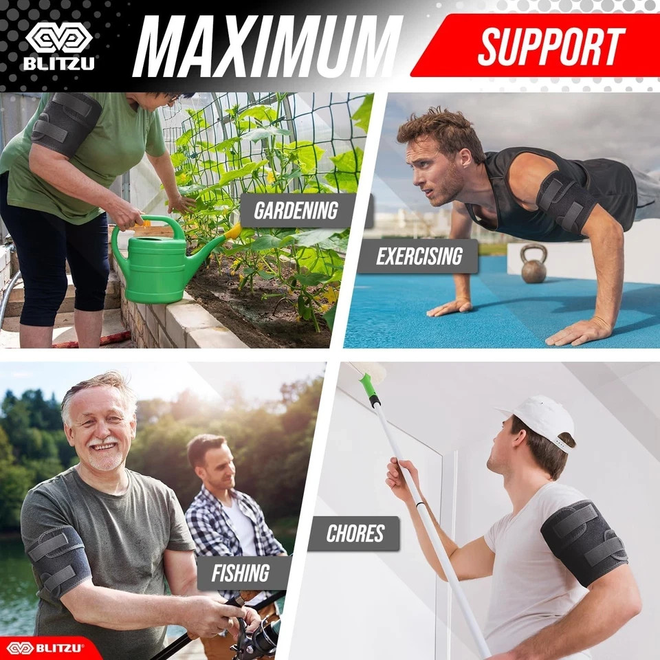 Bicep Tendonitis Brace, Upper Arm Wrap, Tricep Compression Sleeve Support Ban