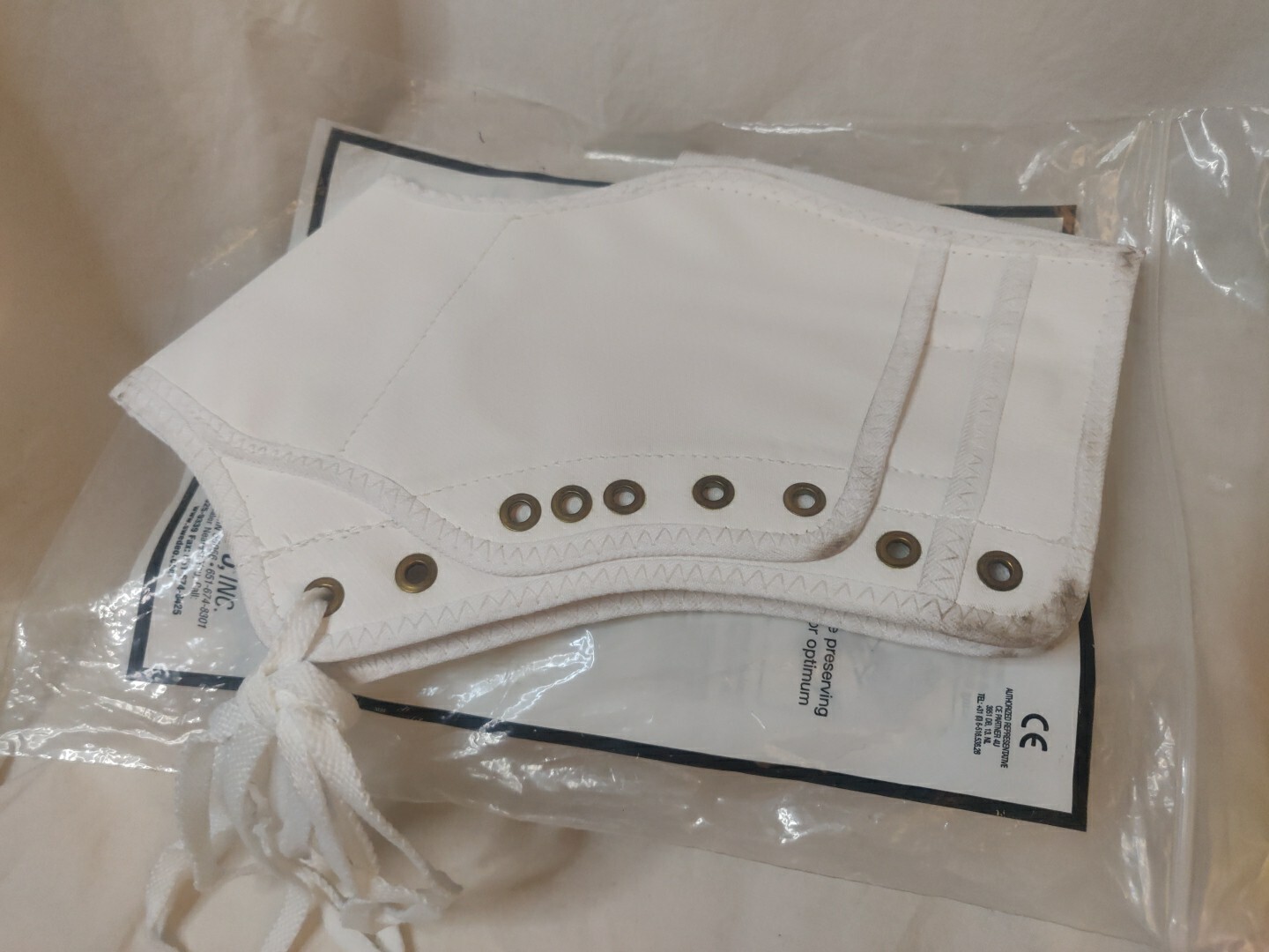 SWEDE-O Ankle Lok Brace Size XXL (US Size 15+) White Lace/Strap ~Good