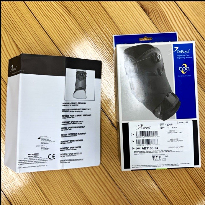 DeRoyal BOA Closure System Ankle Brace L Black AB3100-14