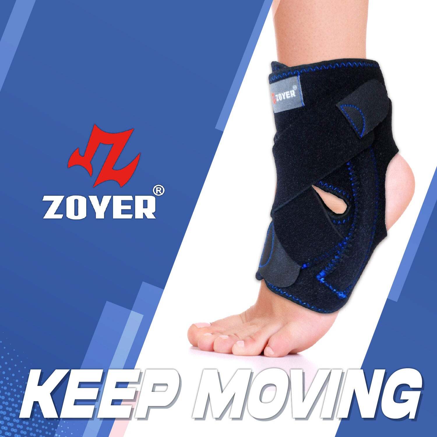 ZOYER Recovery Ankle Brace with Dual Spring Stabilizers