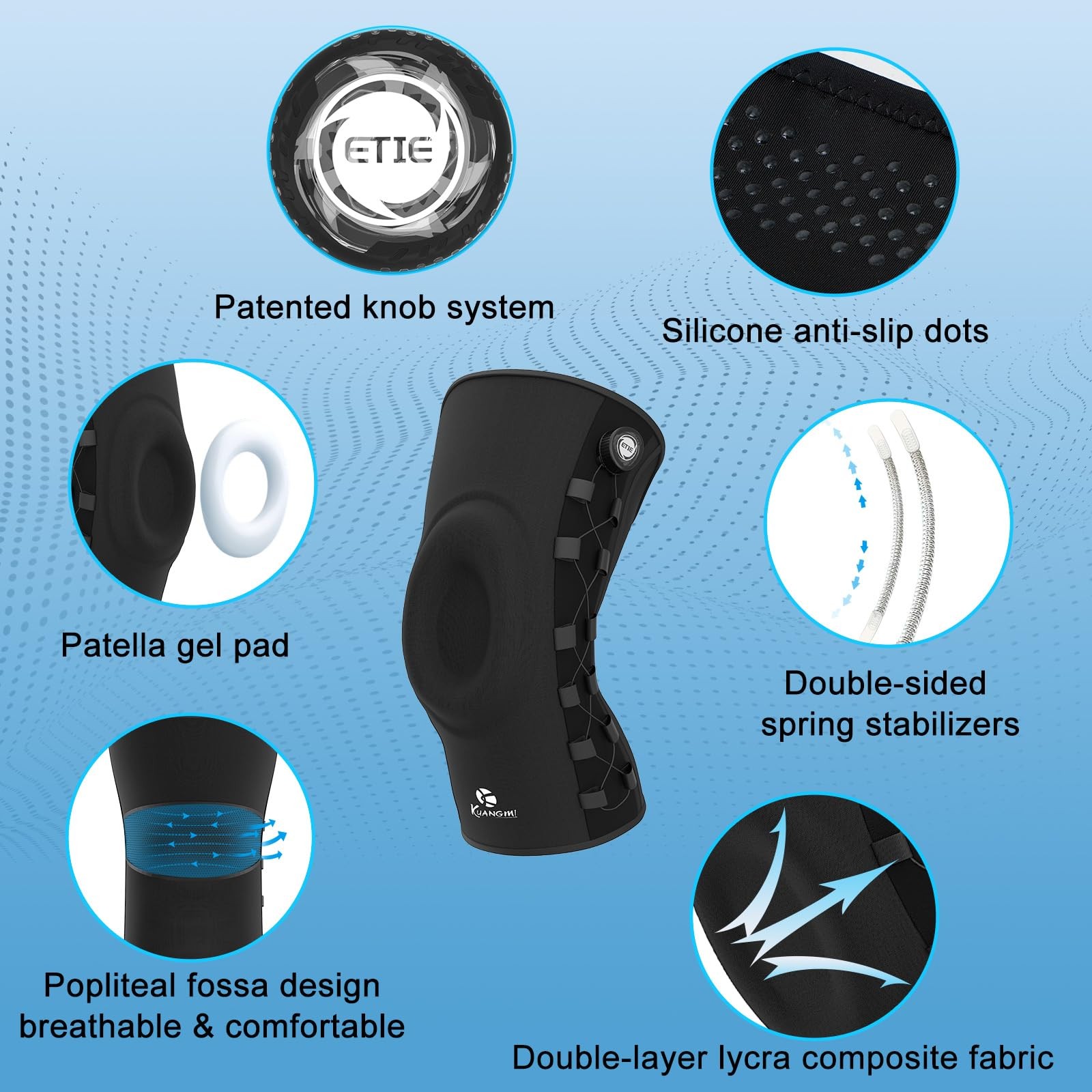Knob Knee Brace, Knee Compression Sleeve with Patella Gel Pad & Side Stabiliz…