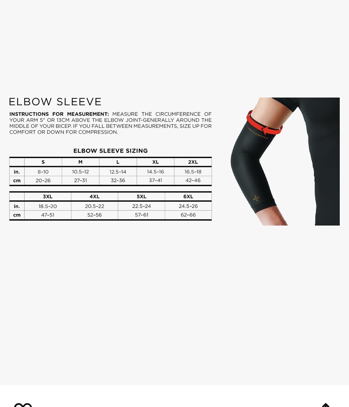 4XL Tommie Copper Recovery Men’s Compression Elbow Sleeve