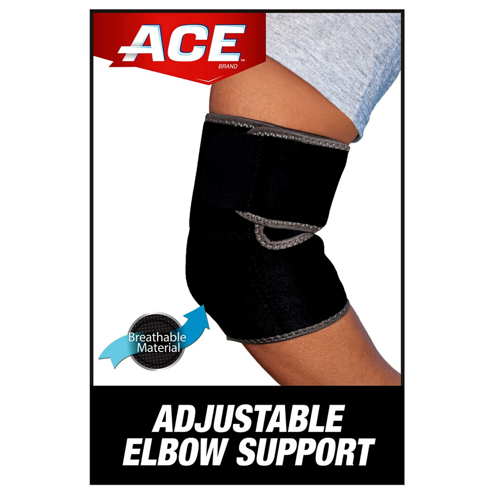 ACE Brand Adjustable Compression Elbow Support, Moderate 1 Count (Pack of 1)