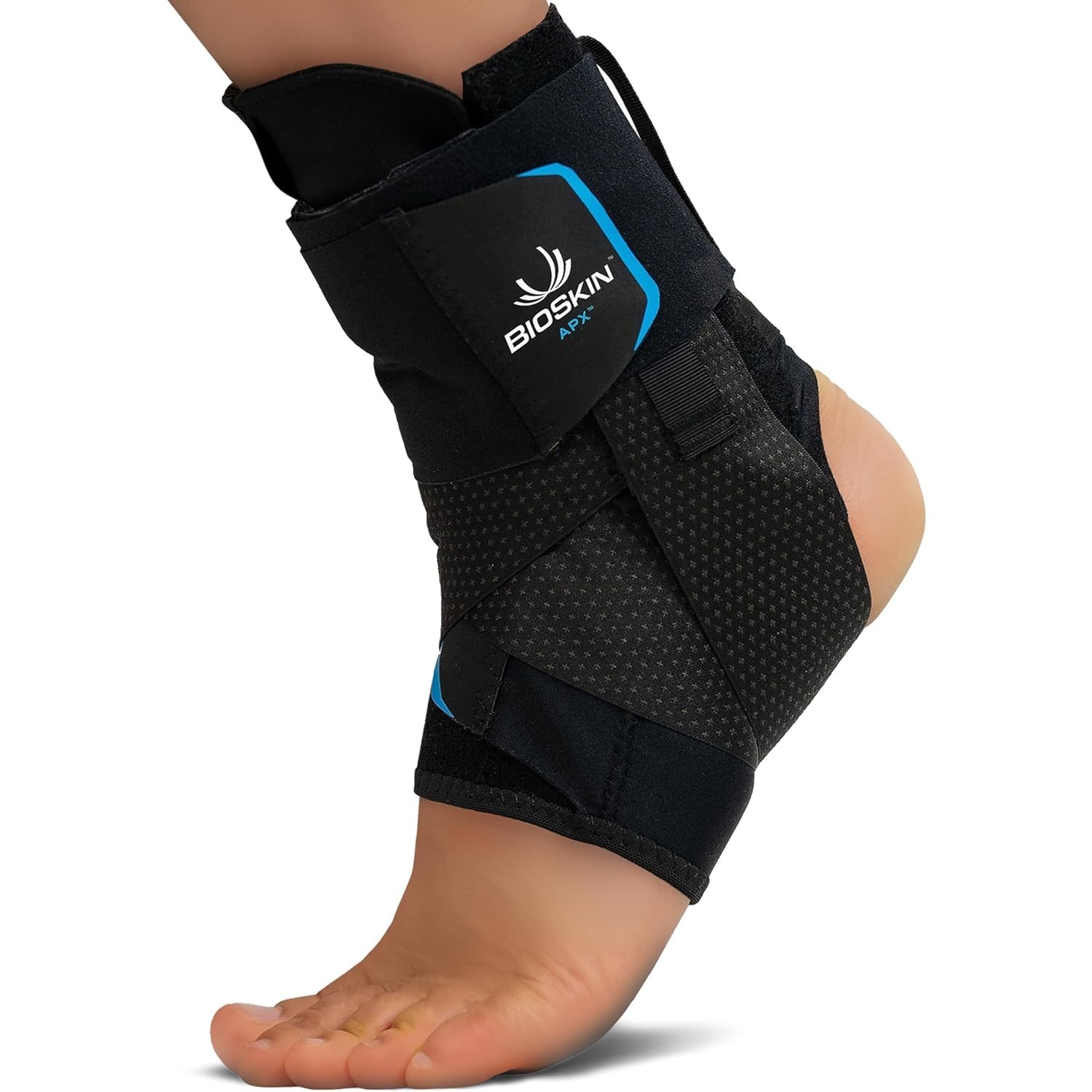 Sprained Ankle Brace – No Lace, Figure-8 Wrap, Adjustable Compression (Large)