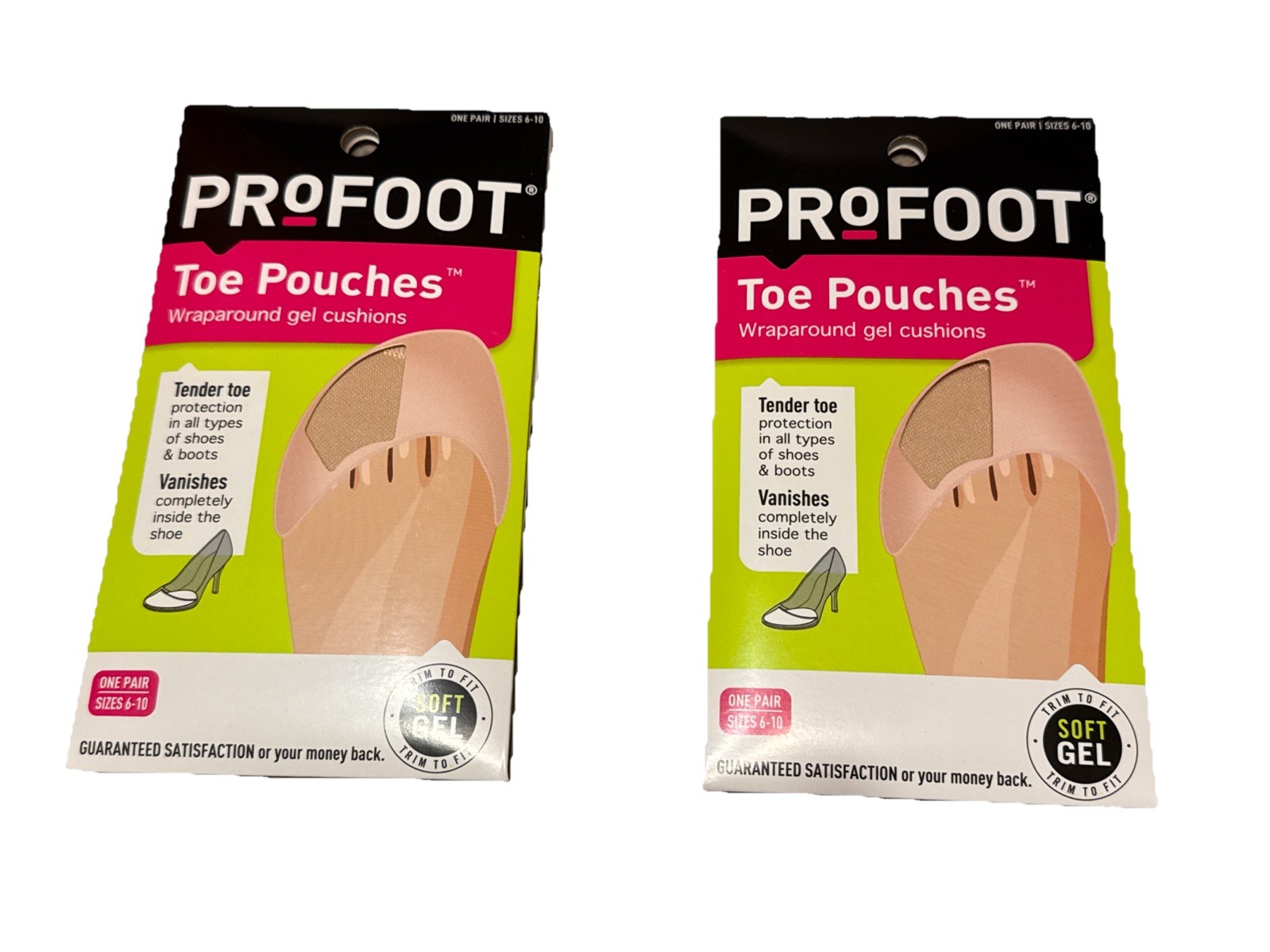 Profoot Toe Cushions for Pain Relief Comfortable Support for Heels and Shoes X2