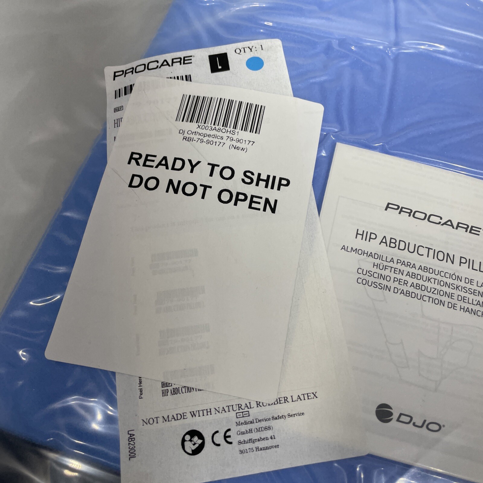 Procare 79-90177 Hip Abduction Foam Support Therapy Pillow Size Large *
