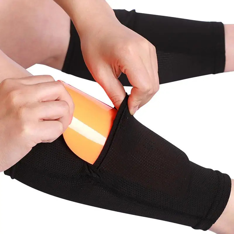 Shin guard football insert mesh elastic breathable socks double-layer fixed adul