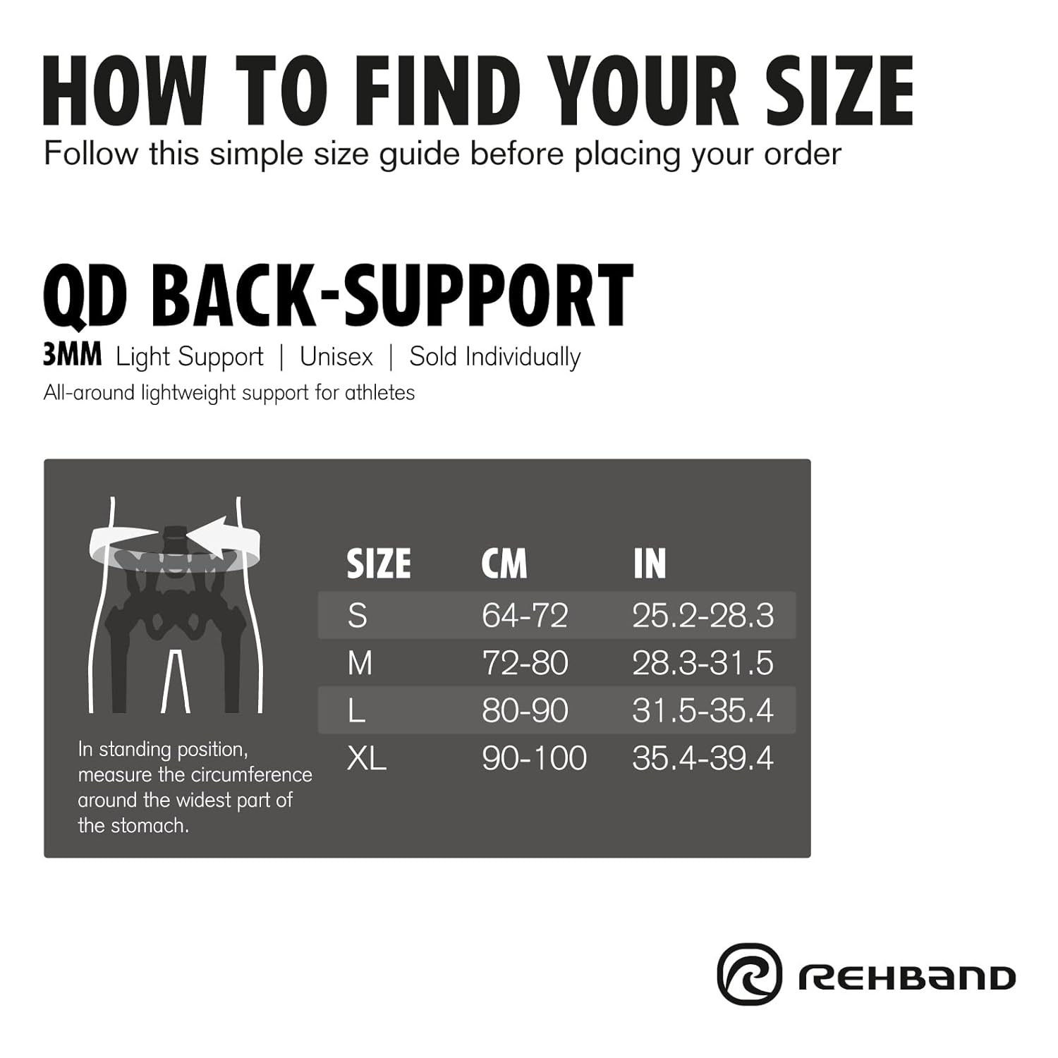 QD Back Support 3Mm – Lightweight Neoprene Lumbar Brace for Compression, Warmth