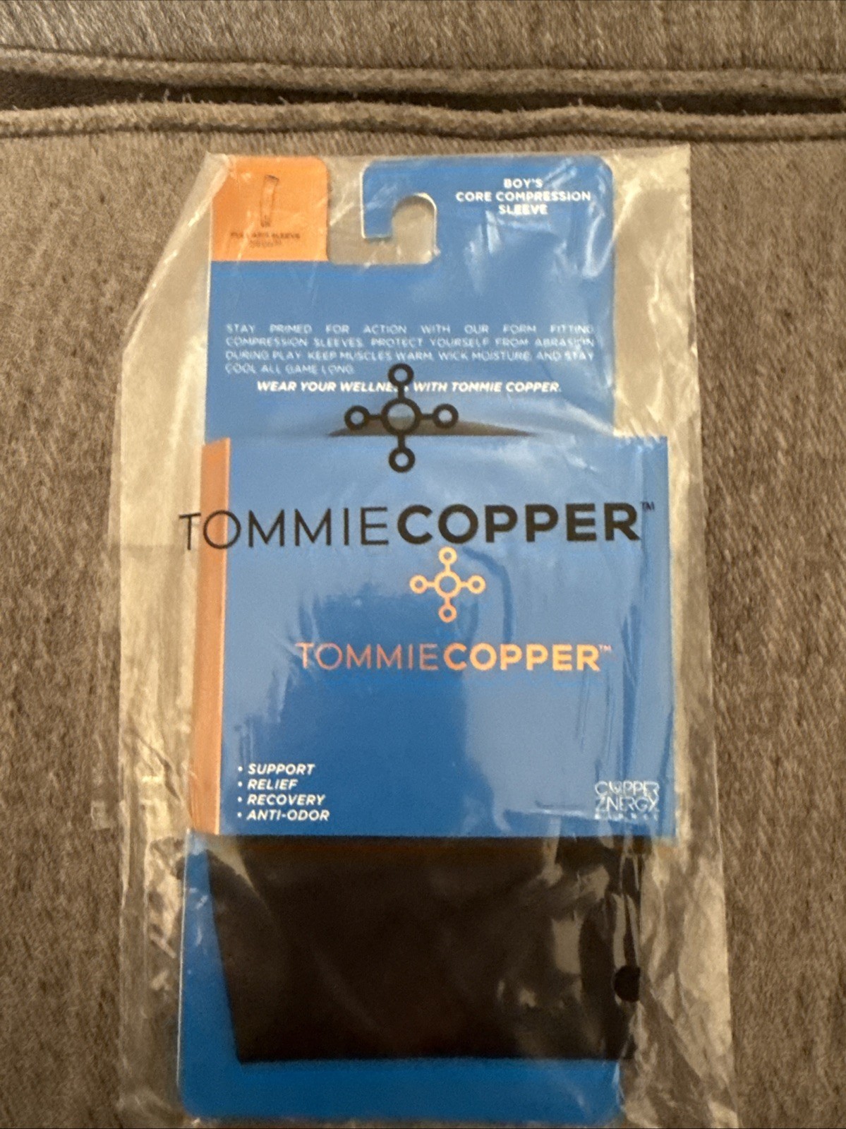 TOMMIE COPPER CORE COMPRESSION Fulll Arm SLEEVE Youth Boy Medium Black NEW!!