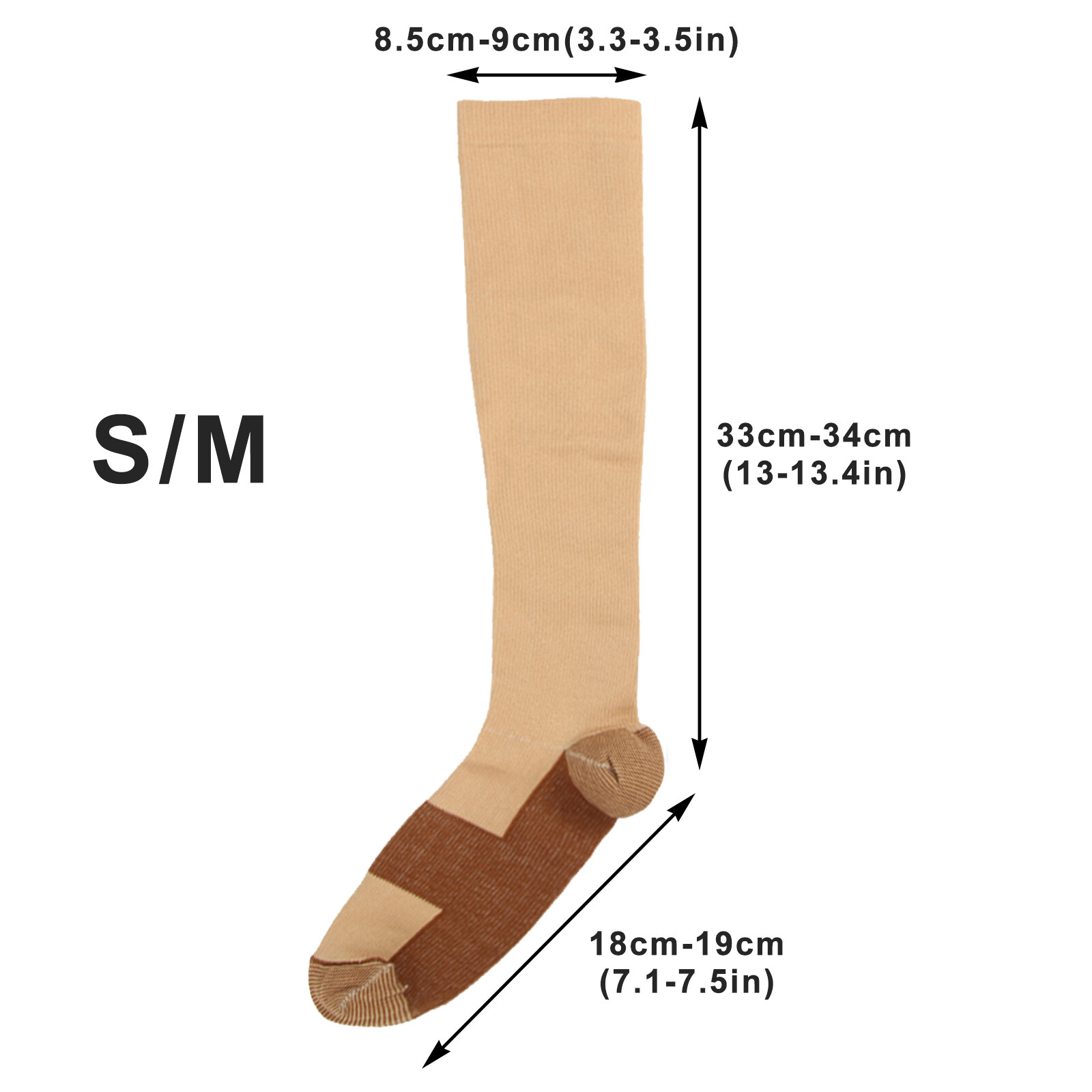 1-10 Pairs Compression Socks 20-30mm Hg Knee High Copper Mens/Womens S-XXL USA