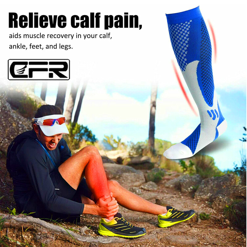 1 Pair Compression Socks Calf Sleeve Leg Support Brace 20-30mmHg For Men Women