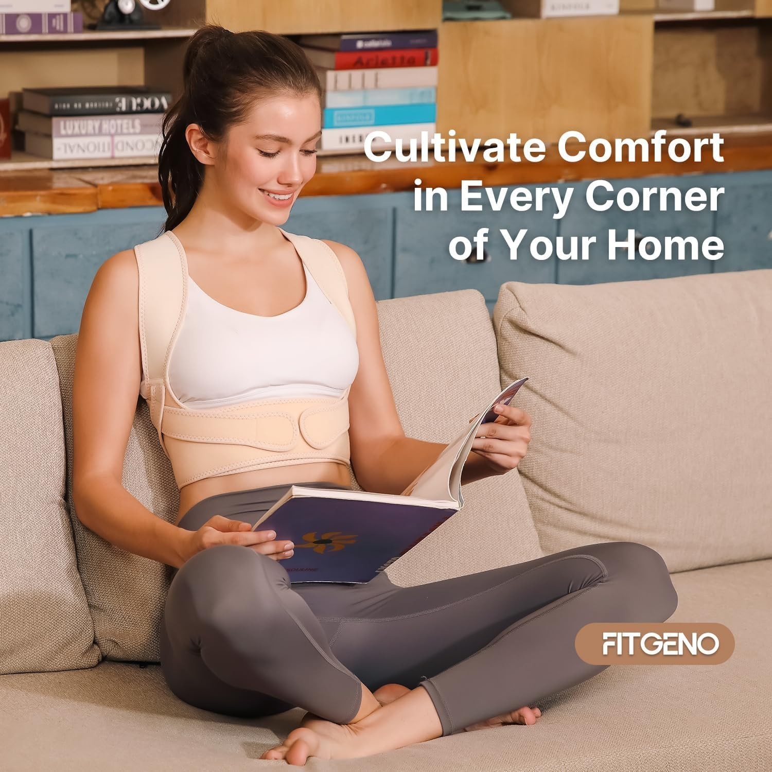 Adjustable Posture Corrector for Women – Lightweight Upper Back Brace for Pain R