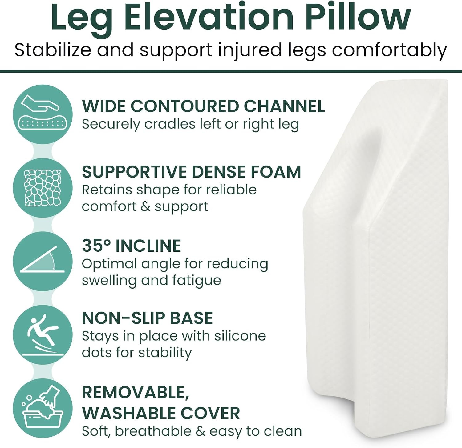 Leg Elevation Pillow- Leg Wedge for Knee Swelling Elevation After Surgery Must