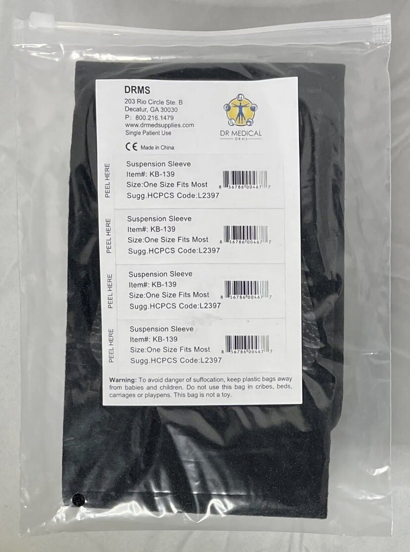 DR Medical Suspension Sleeve KB-139 Black One Size – OA Reliever Knee Brace