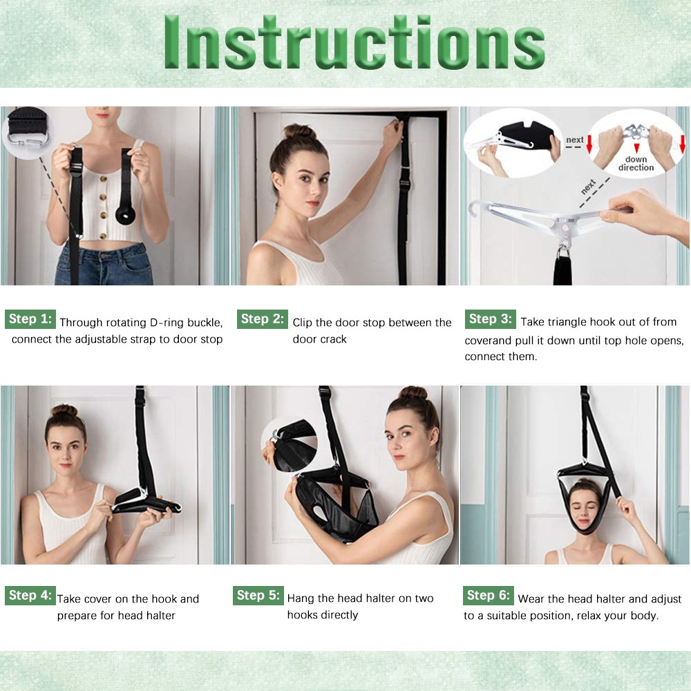 Cervical Neck Traction Device Stretcher Brace for Pain Relief & Spine Alignment