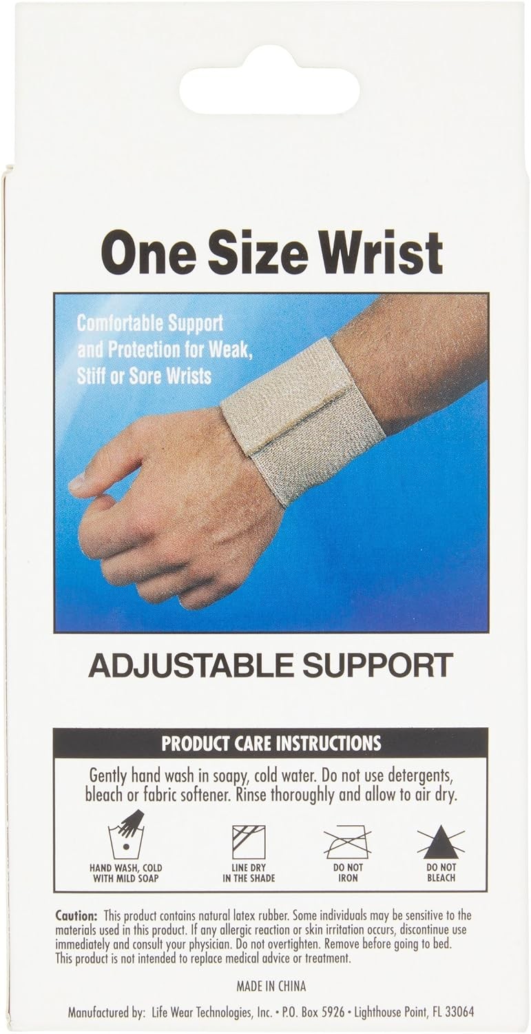 Wrist Support Wrap Elastic Wrist Brace with Loop Beige One Size Pack of 1