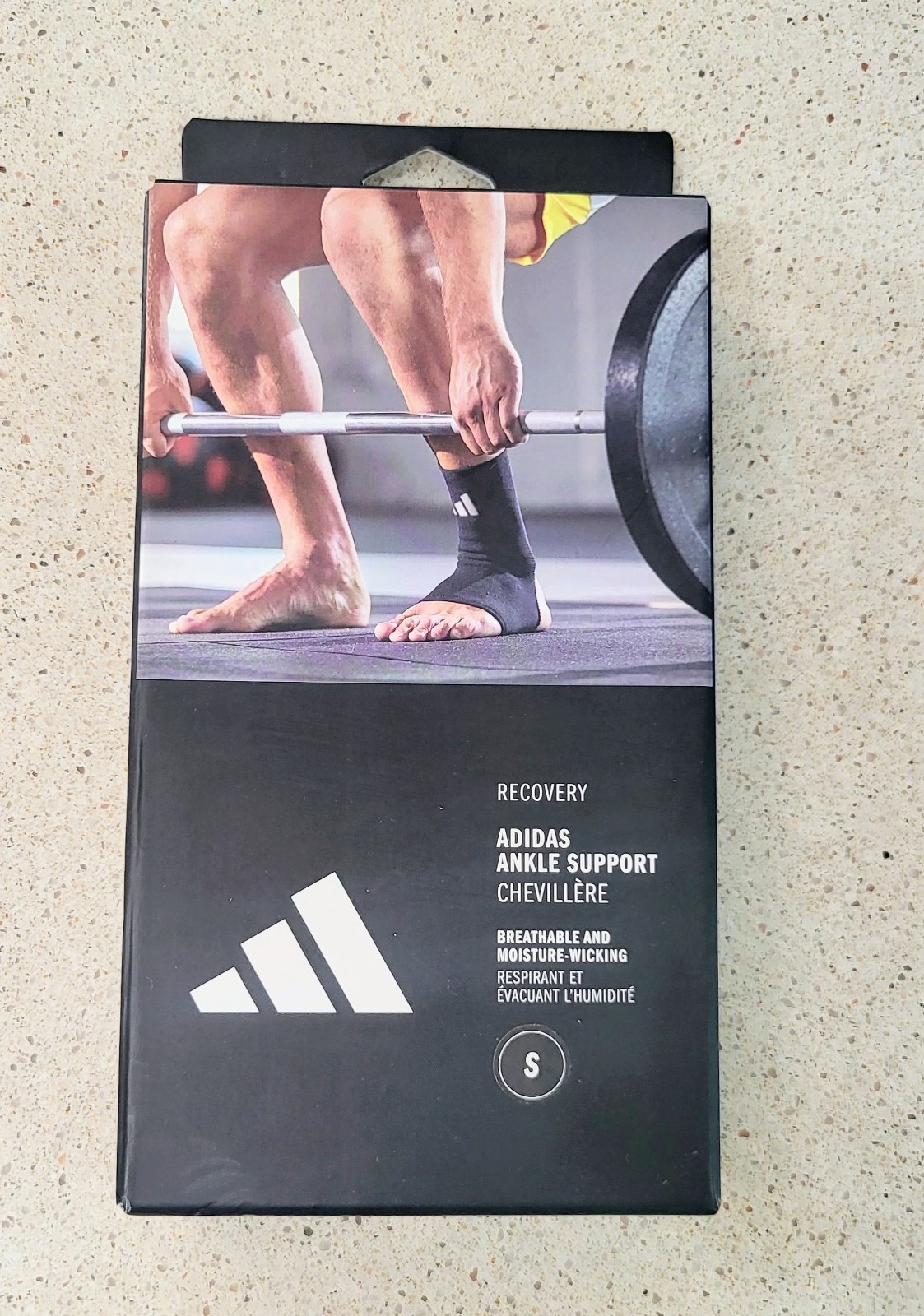 ADIDAS Unisex Ankle Support Compression Sleeve Gym Lifting Black SIZE S