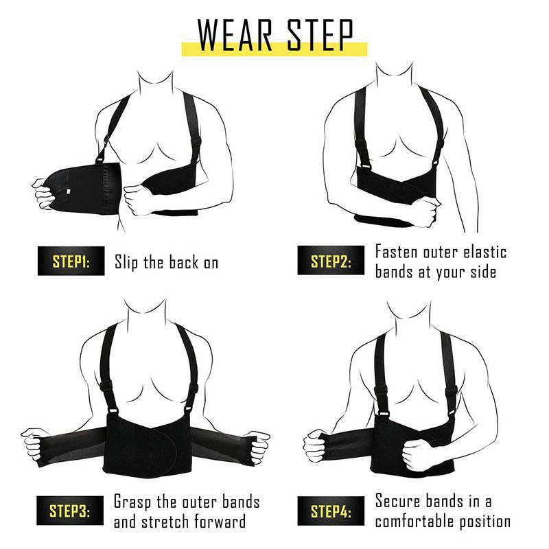 Heavy Duty Lift Lumbar Lower Back Waist Support Belt Brace Suspenders