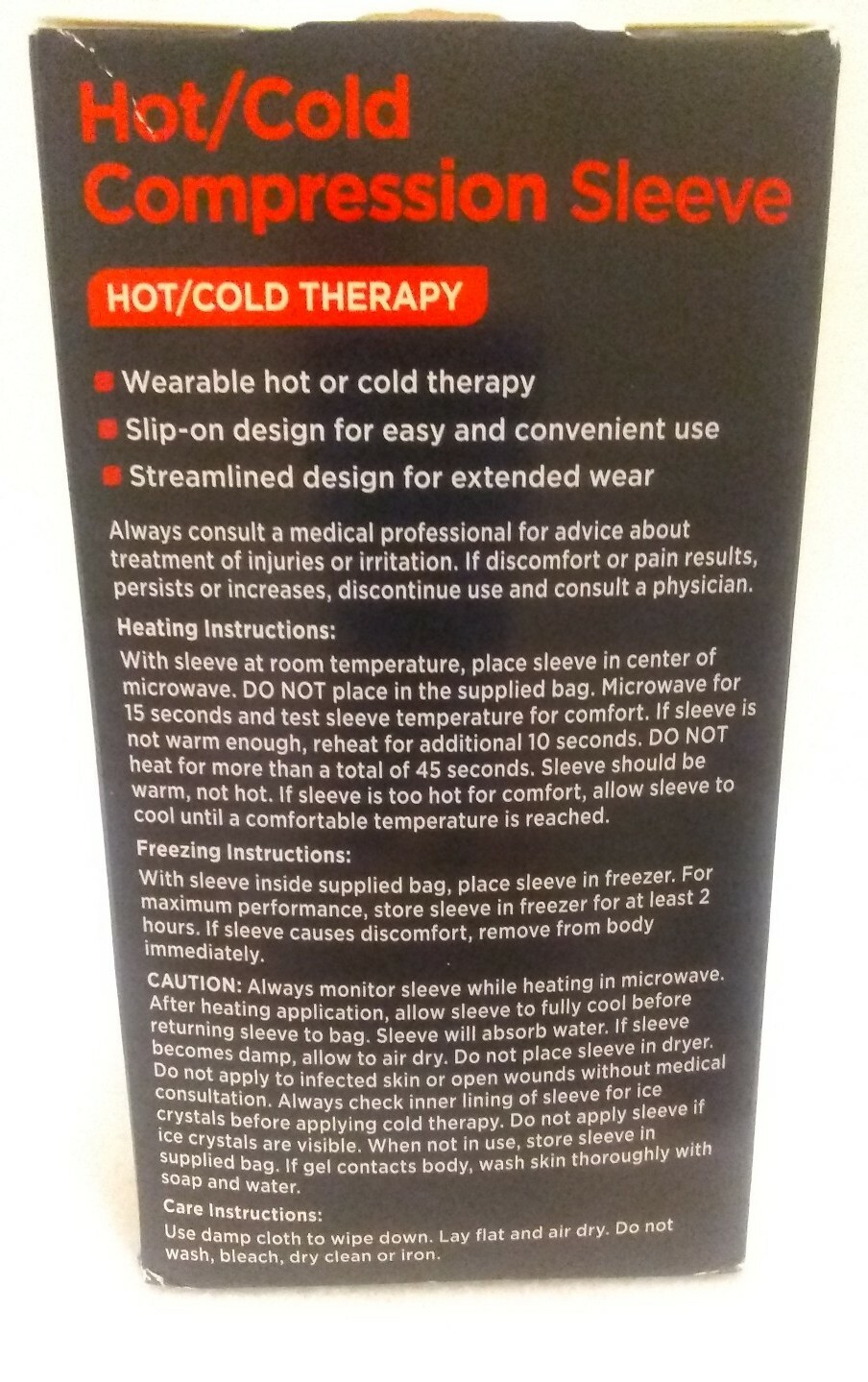 Hot/Cold Compression Sleeve Slip On for Knee/Elbow – One Size Fits All – New!