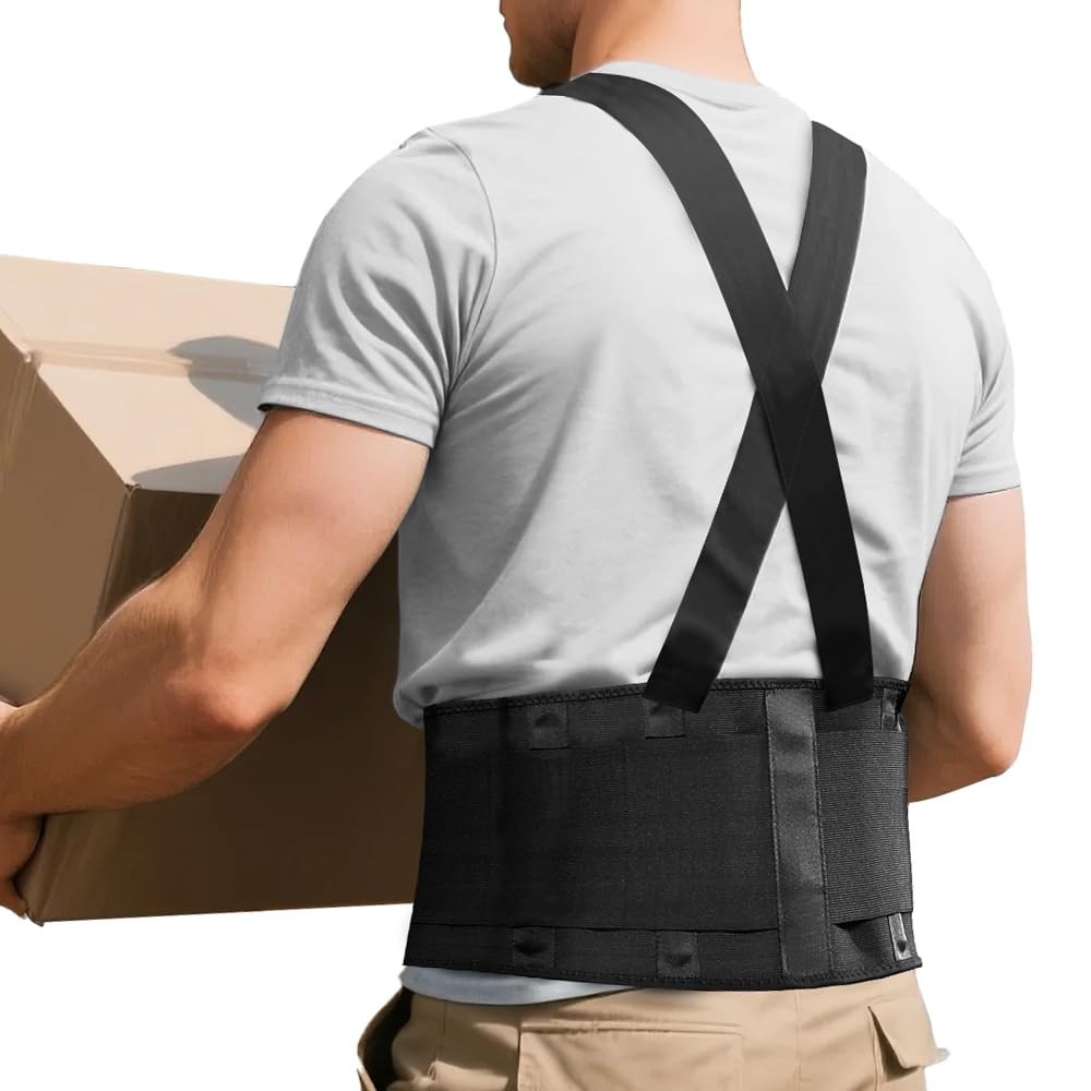 FITTOO Working Lumbar Lower Back Brace Support Belt with Adjustable Straps – Ba